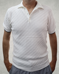 Πόλο Πλεκτό με κοντό μανίκι 100% Cotton- Λευκό
