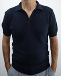 Polo Knit short sleeve 100% Cotton - Blue