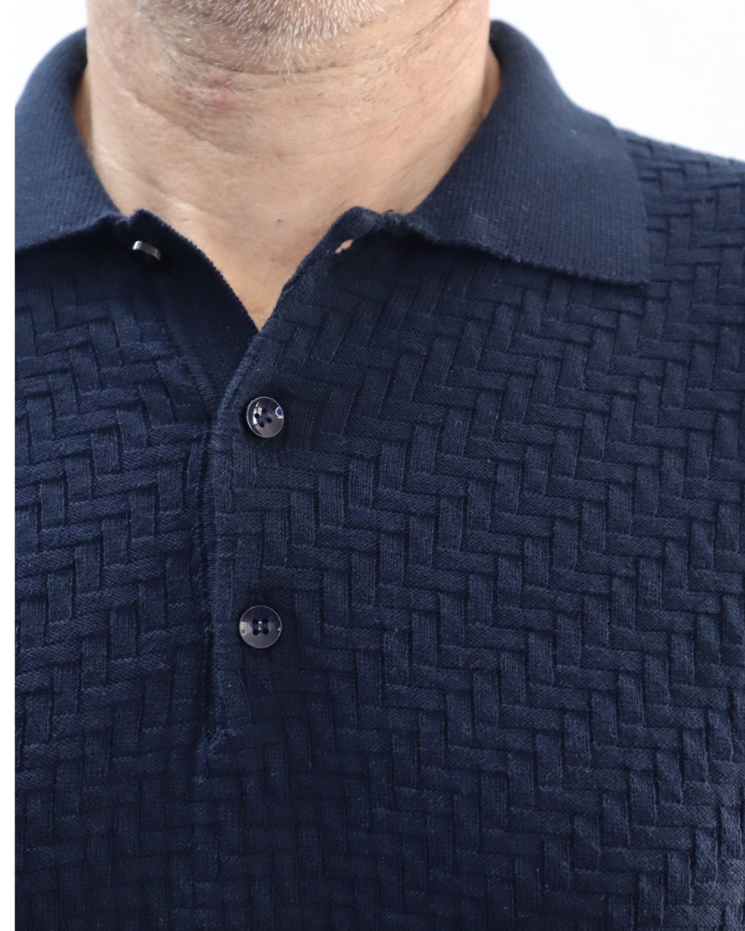 Πόλο Πλεκτό με κοντό μανίκι 100% Cotton – Μπλε
