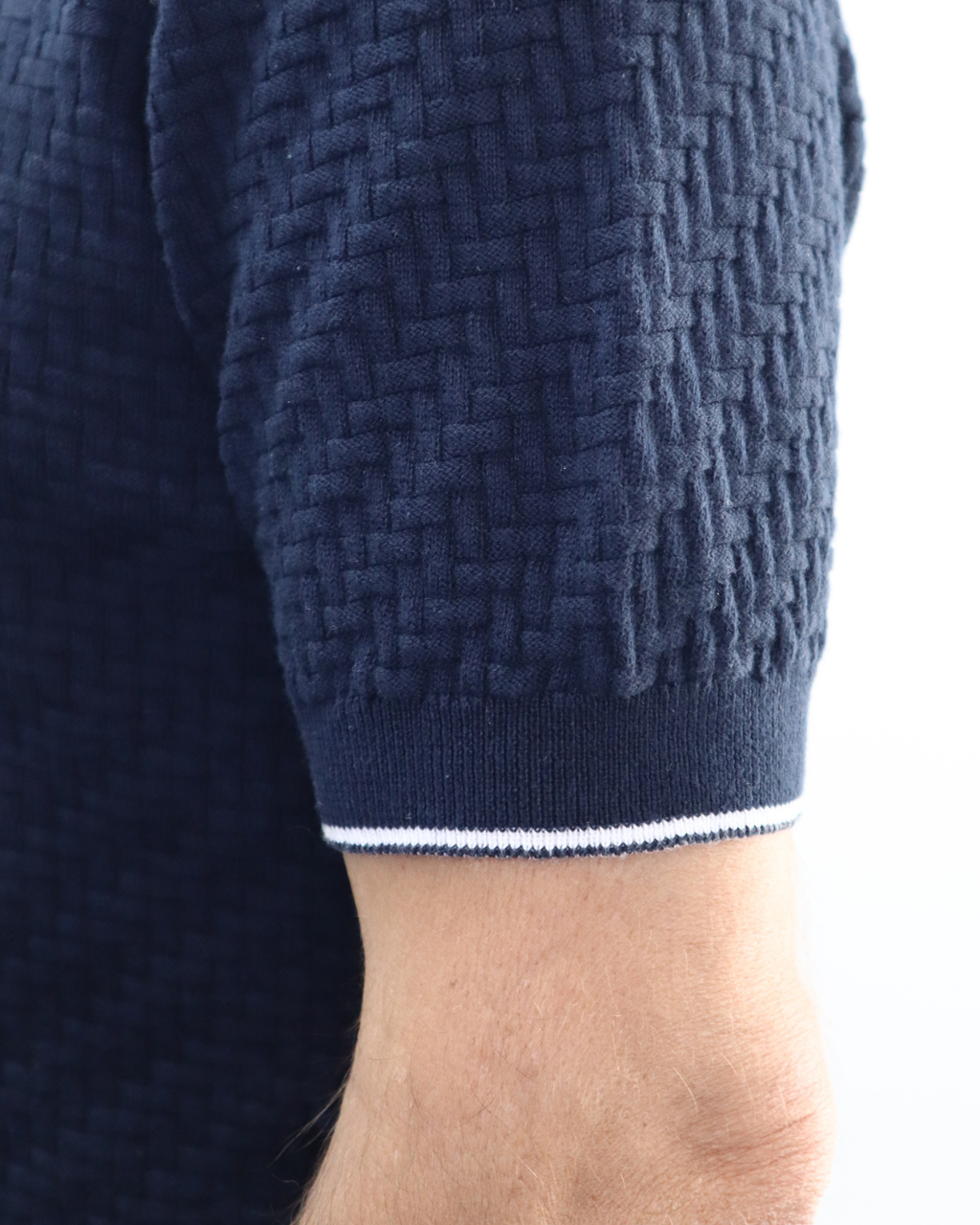 Polo Knit short sleeve 100% Cotton - Blue