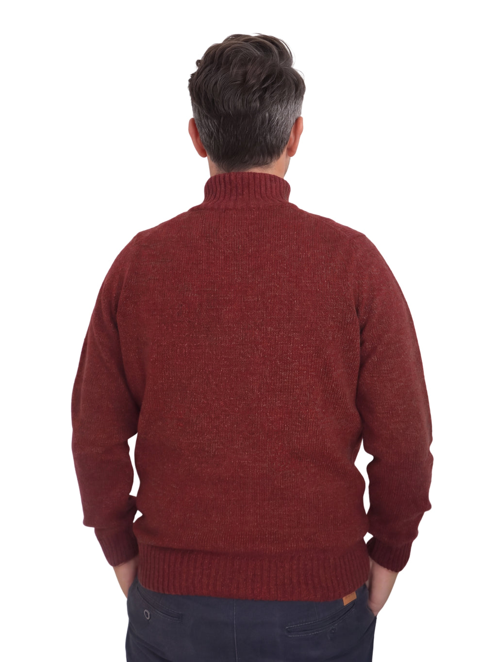 Πλεκτό Half-Zip Πουλόβερ Renzo Uomo με Τριχρωμία Νήματος