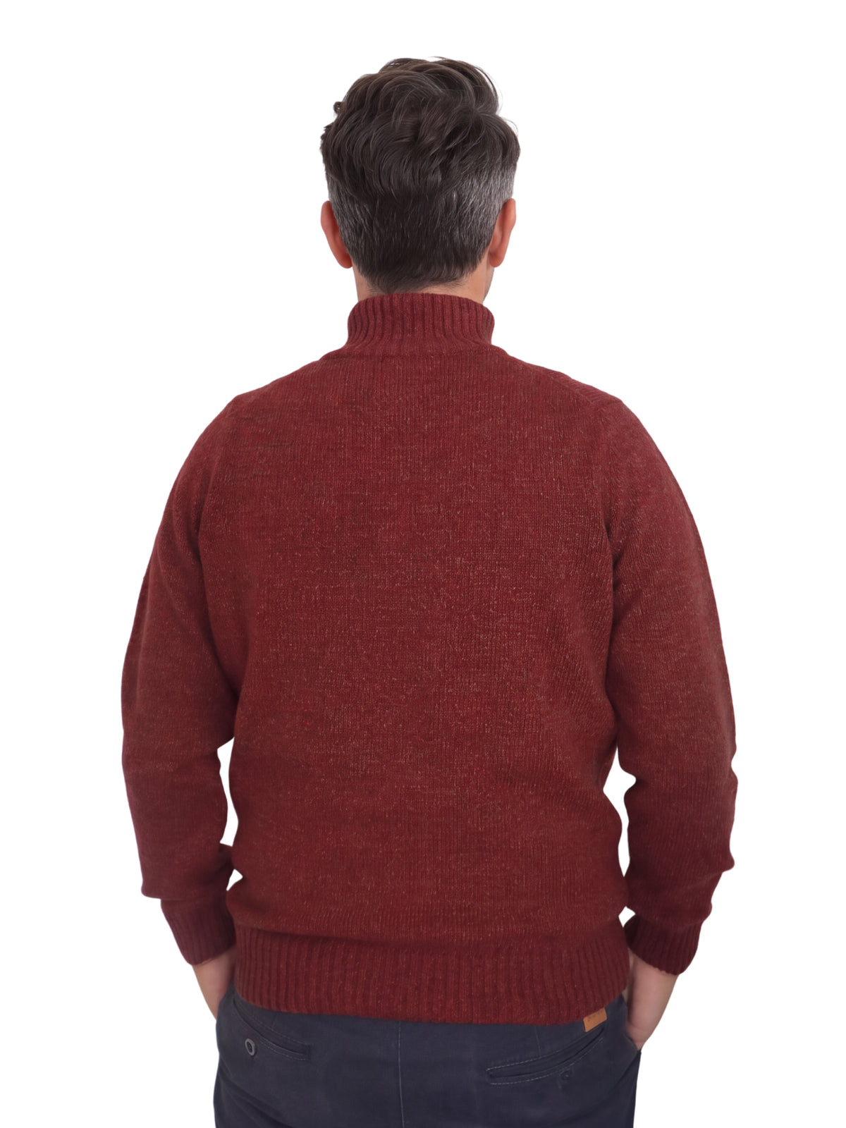 Πλεκτό Half-Zip Πουλόβερ Renzo Uomo με Τριχρωμία Νήματος