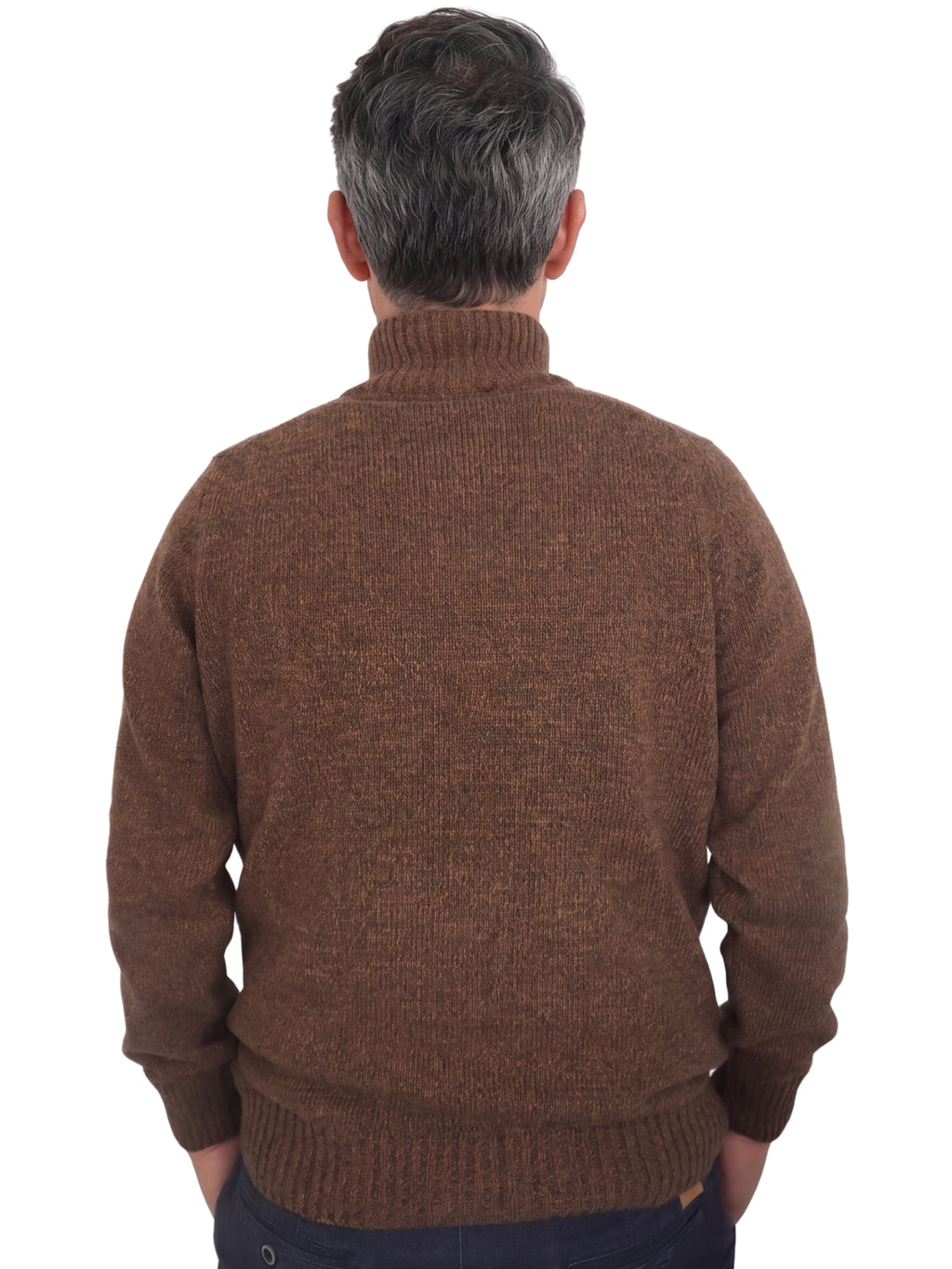 Πλεκτό Half-Zip Πουλόβερ Renzo Uomo με Τριχρωμία Νήματος