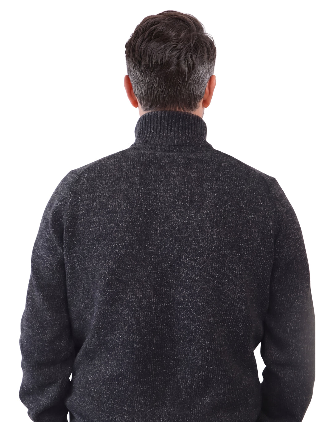 Πλεκτό Half-Zip Πουλόβερ Renzo Uomo με Τριχρωμία Νήματος