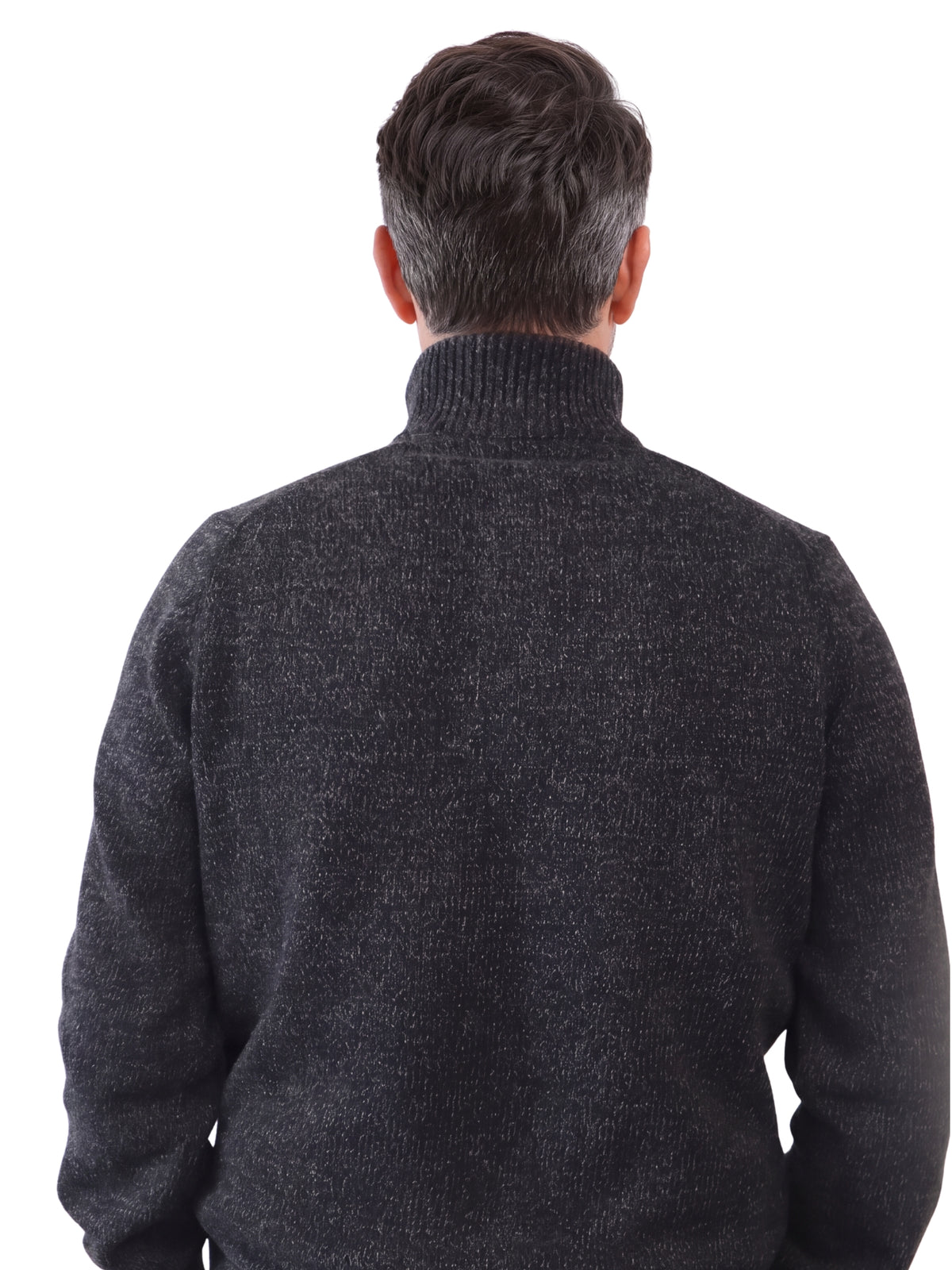 Πλεκτό Half-Zip Πουλόβερ Renzo Uomo με Τριχρωμία Νήματος