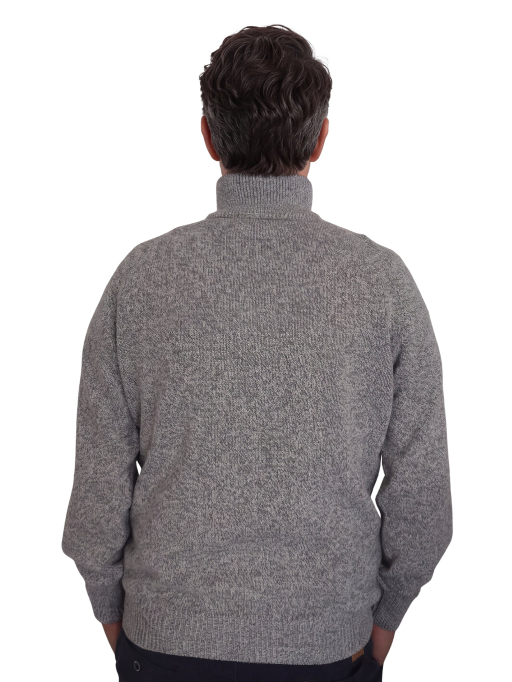 Πλεκτό Half-Zip Πουλόβερ Renzo Uomo με Τριχρωμία Νήματος