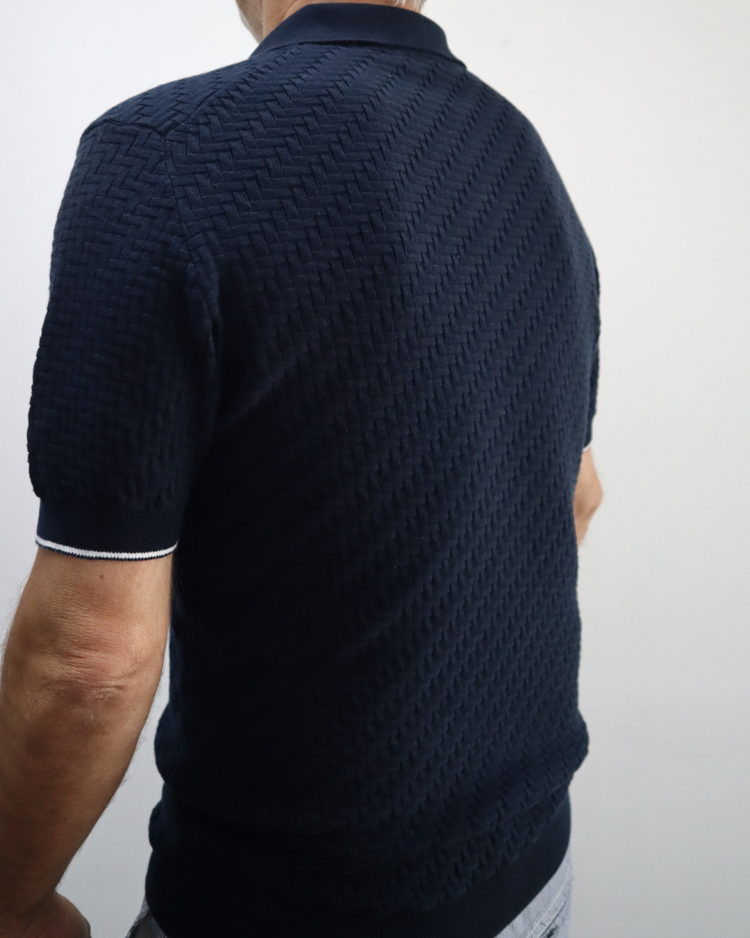 Πόλο Πλεκτό με κοντό μανίκι 100% Cotton – Μπλε