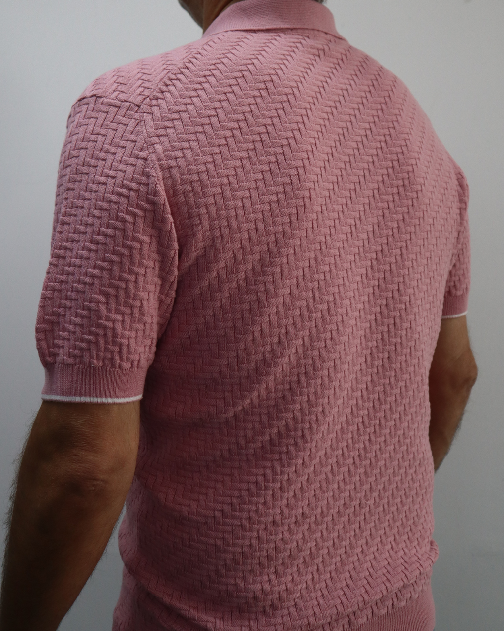 Πόλο Πλεκτό με κοντό μανίκι 100% Cotton -Ροζ