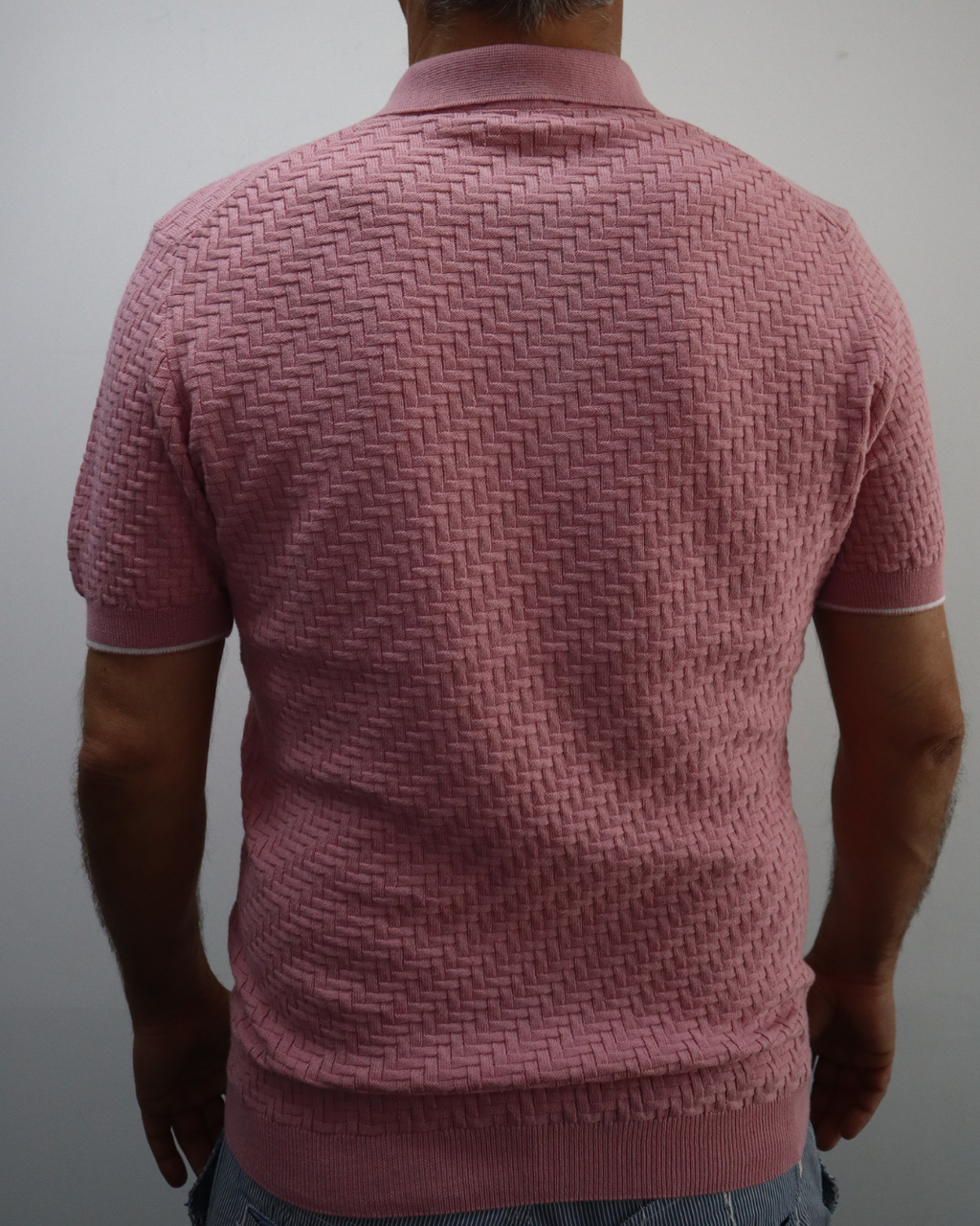 Πόλο Πλεκτό με κοντό μανίκι 100% Cotton -Ροζ