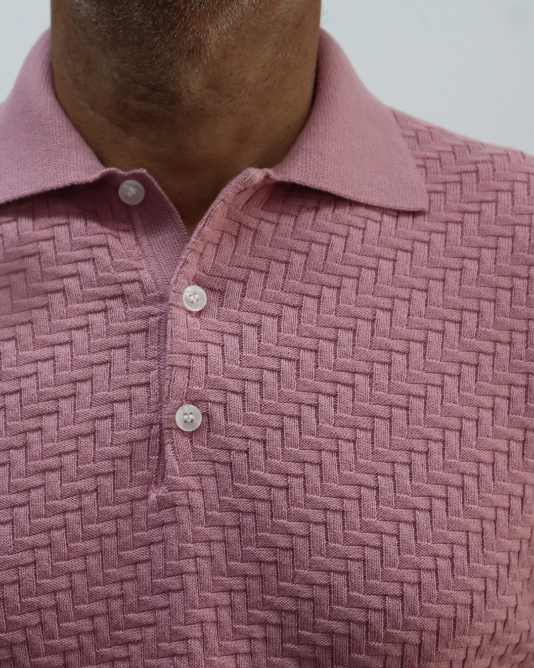 Πόλο Πλεκτό με κοντό μανίκι 100% Cotton -Ροζ