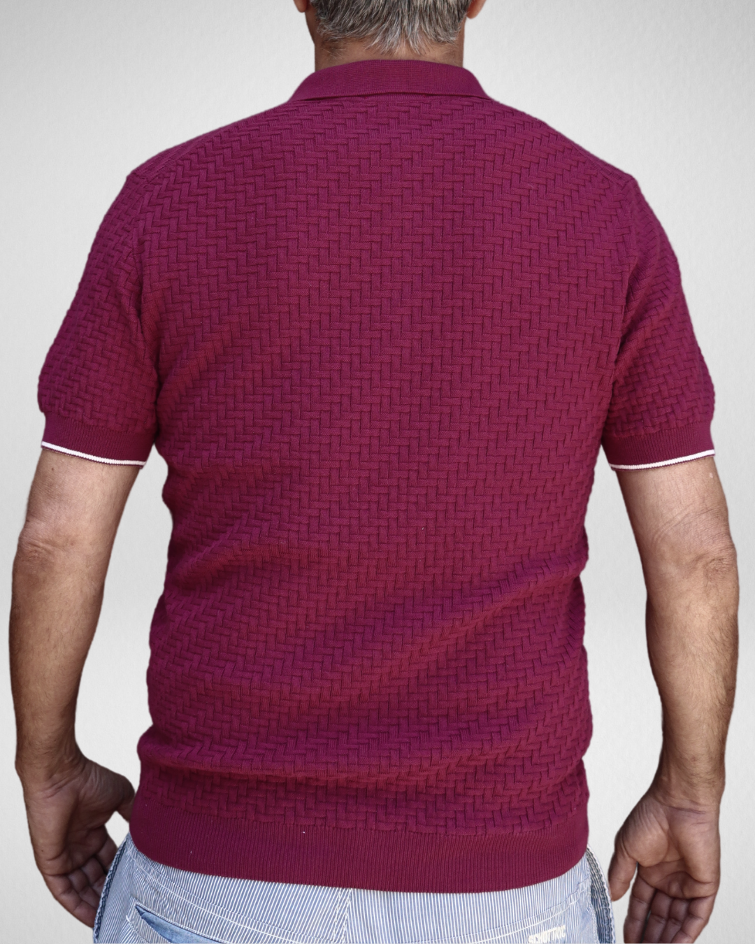 Πόλο Πλεκτό με κοντό μανίκι 100% Cotton -Βατόμουρο