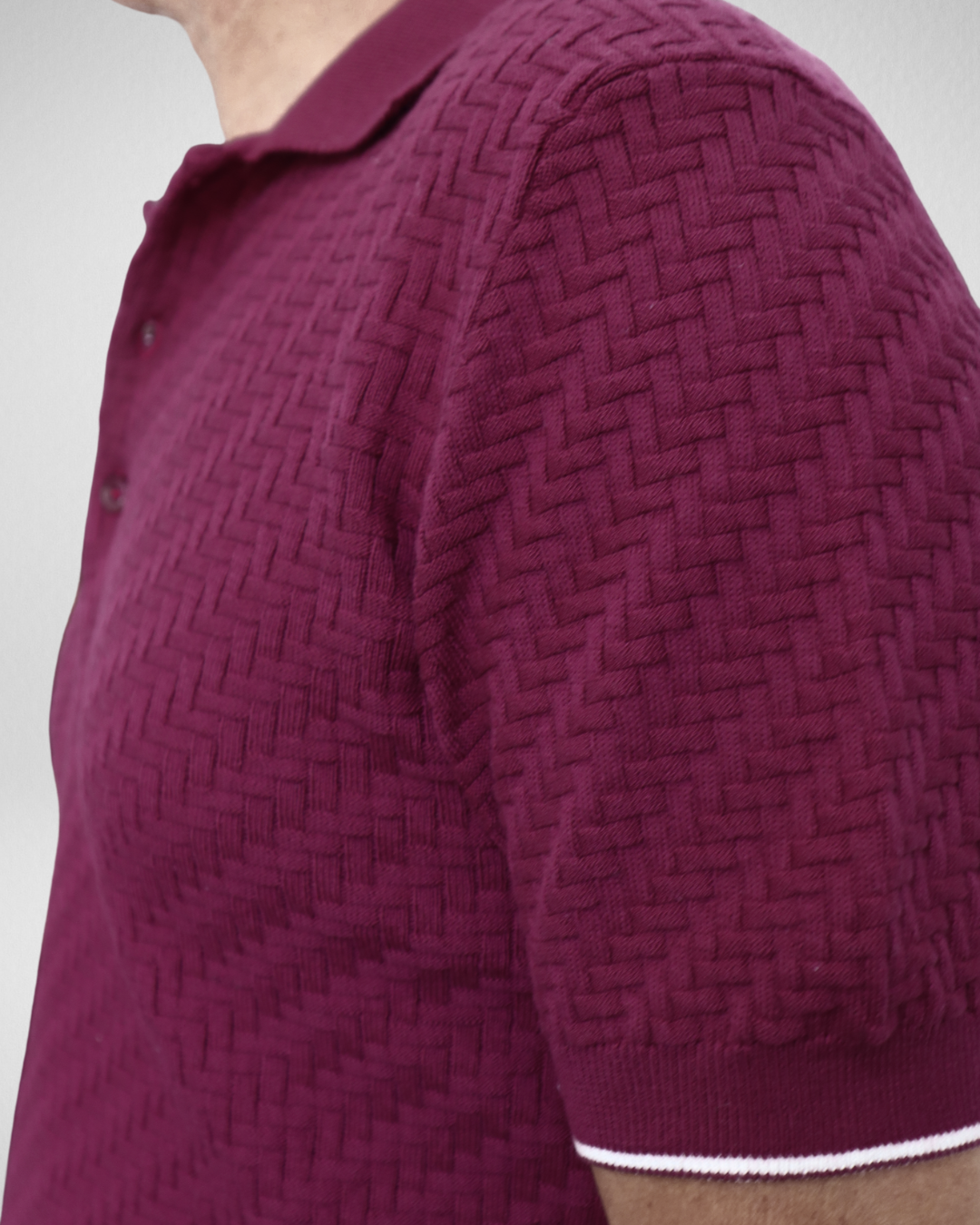 Πόλο Πλεκτό με κοντό μανίκι 100% Cotton -Βατόμουρο