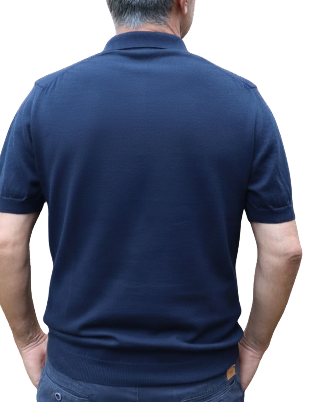 Πόλο Πλεκτό με κοντό μανίκι 100% Cotton - Μπλε