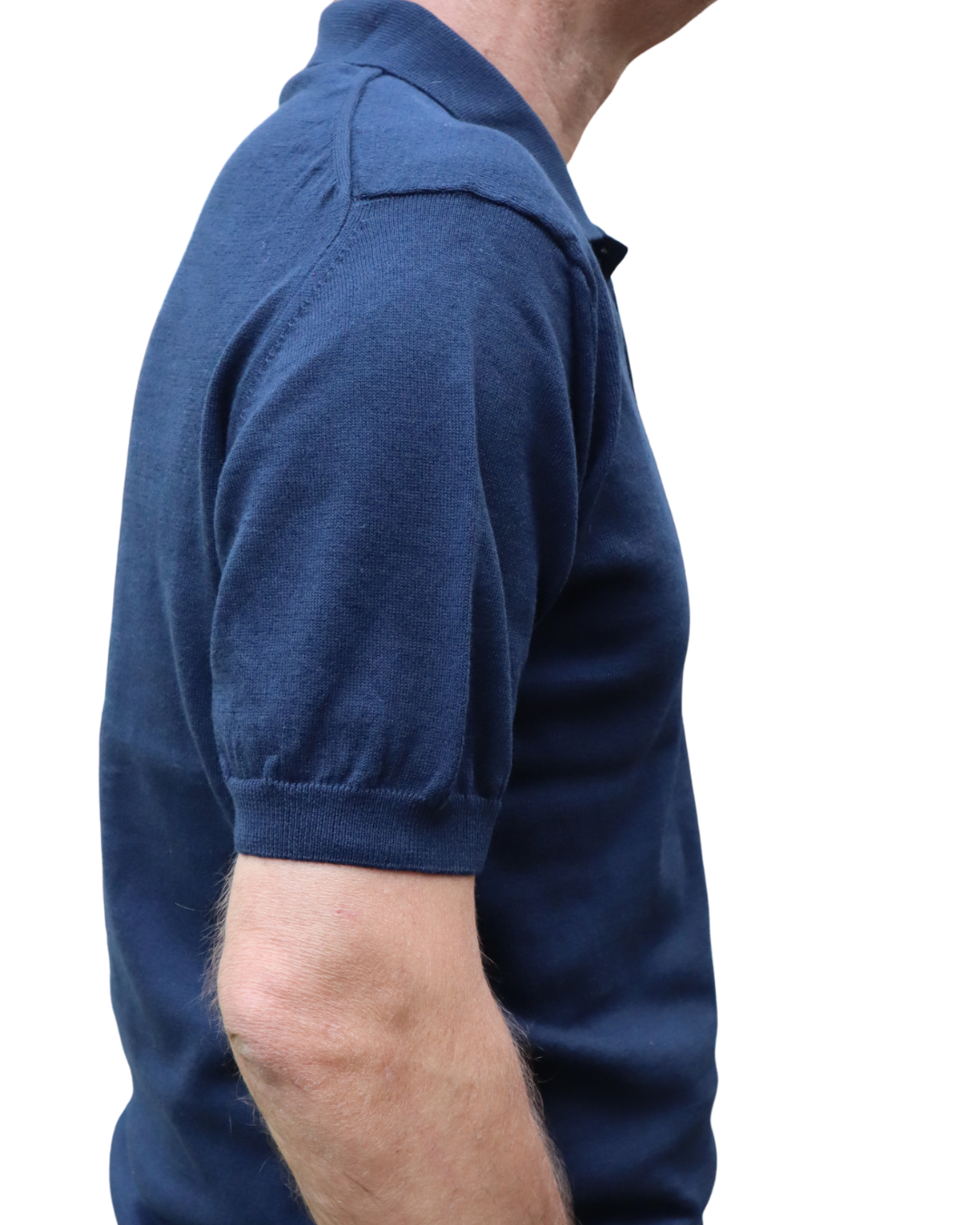 Πόλο Πλεκτό με κοντό μανίκι 100% Cotton - Μπλε
