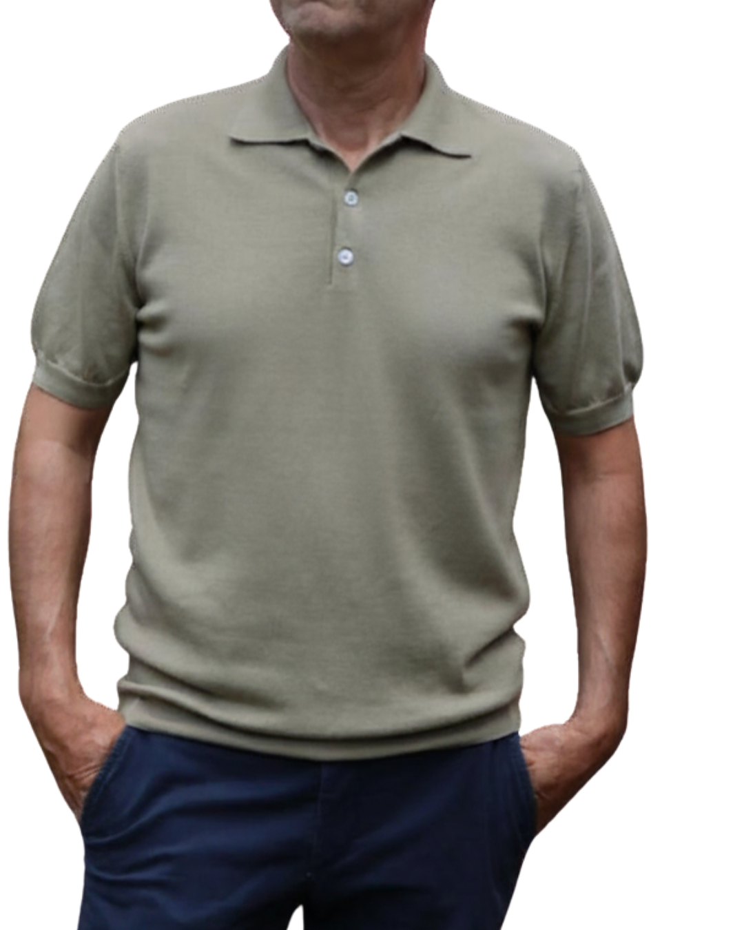 Πόλο Πλεκτό με κοντό μανίκι 100% Cotton -Λαδί