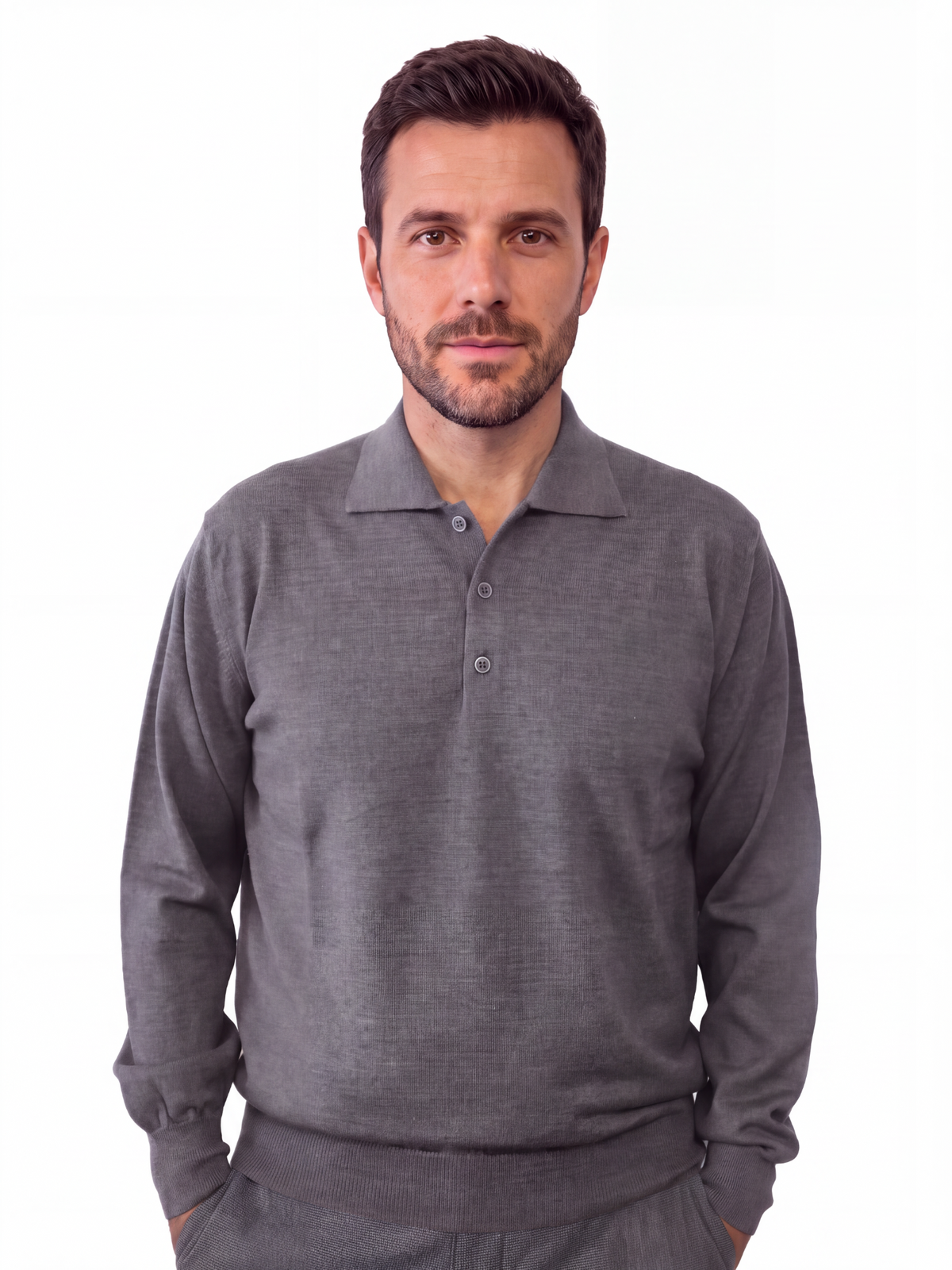 Πλεκτό Πουλόβερ Polo – 50% Merino Wool-50%PAC