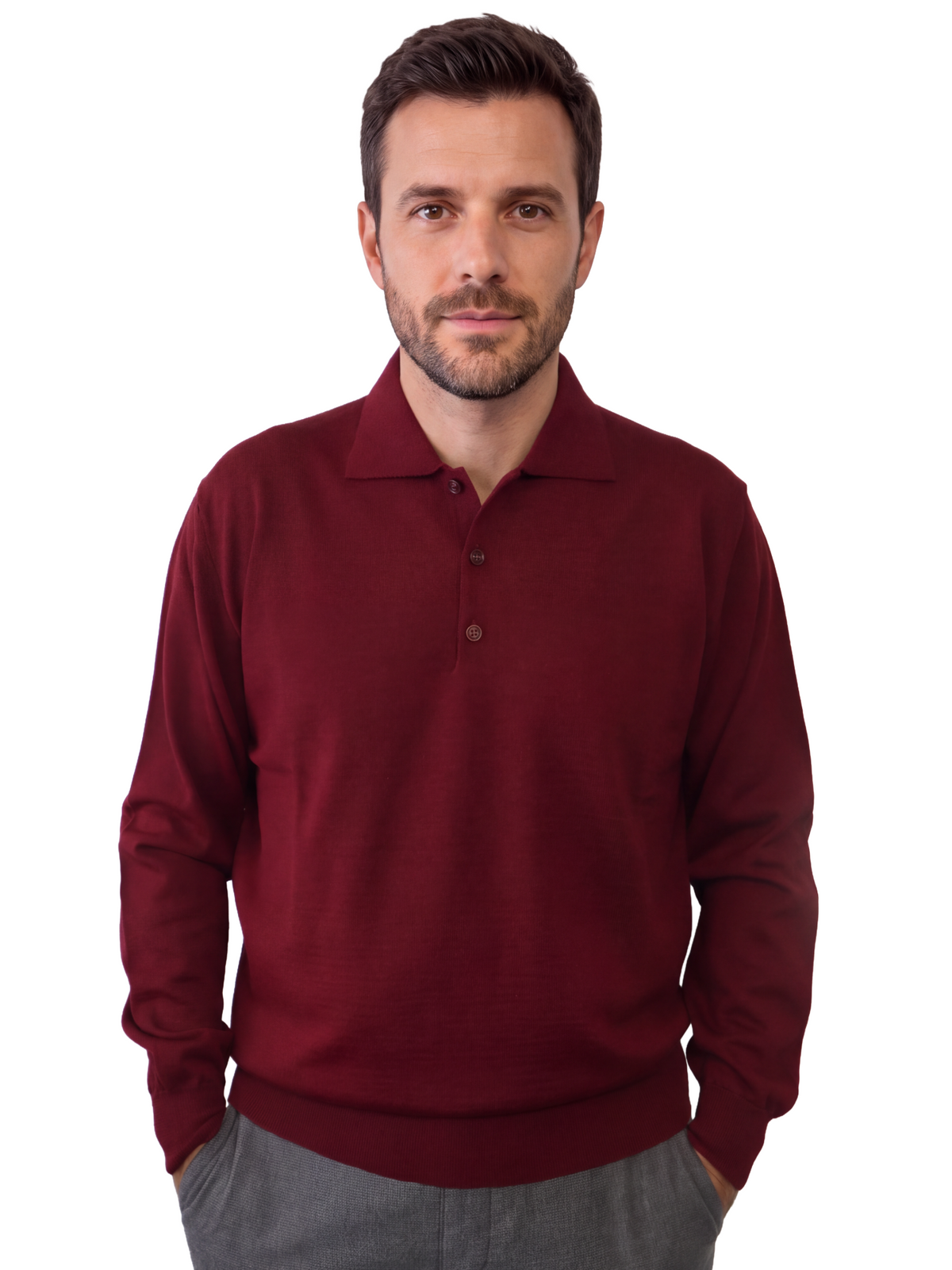 Πλεκτό Πουλόβερ Polo – 50% Merino Wool-50%PAC