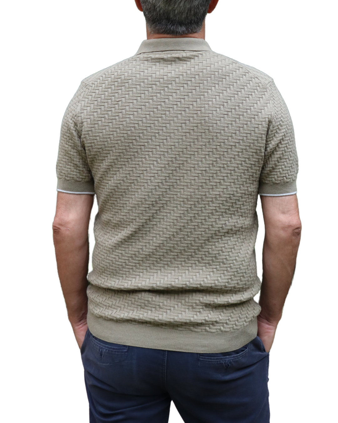 Πόλο Πλεκτό με κοντό μανίκι 100% Cotton -Λαδί