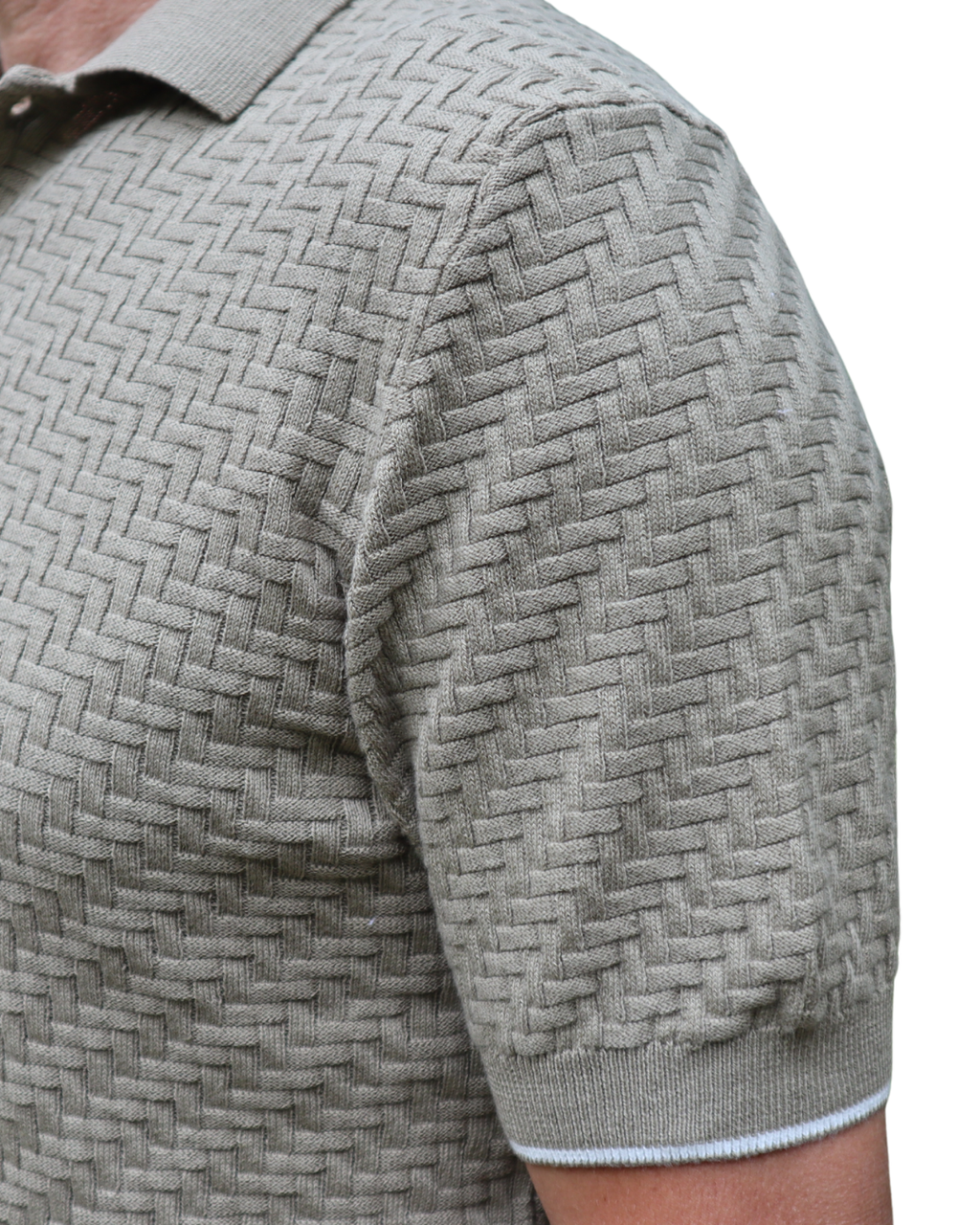 Πόλο Πλεκτό με κοντό μανίκι 100% Cotton -Λαδί