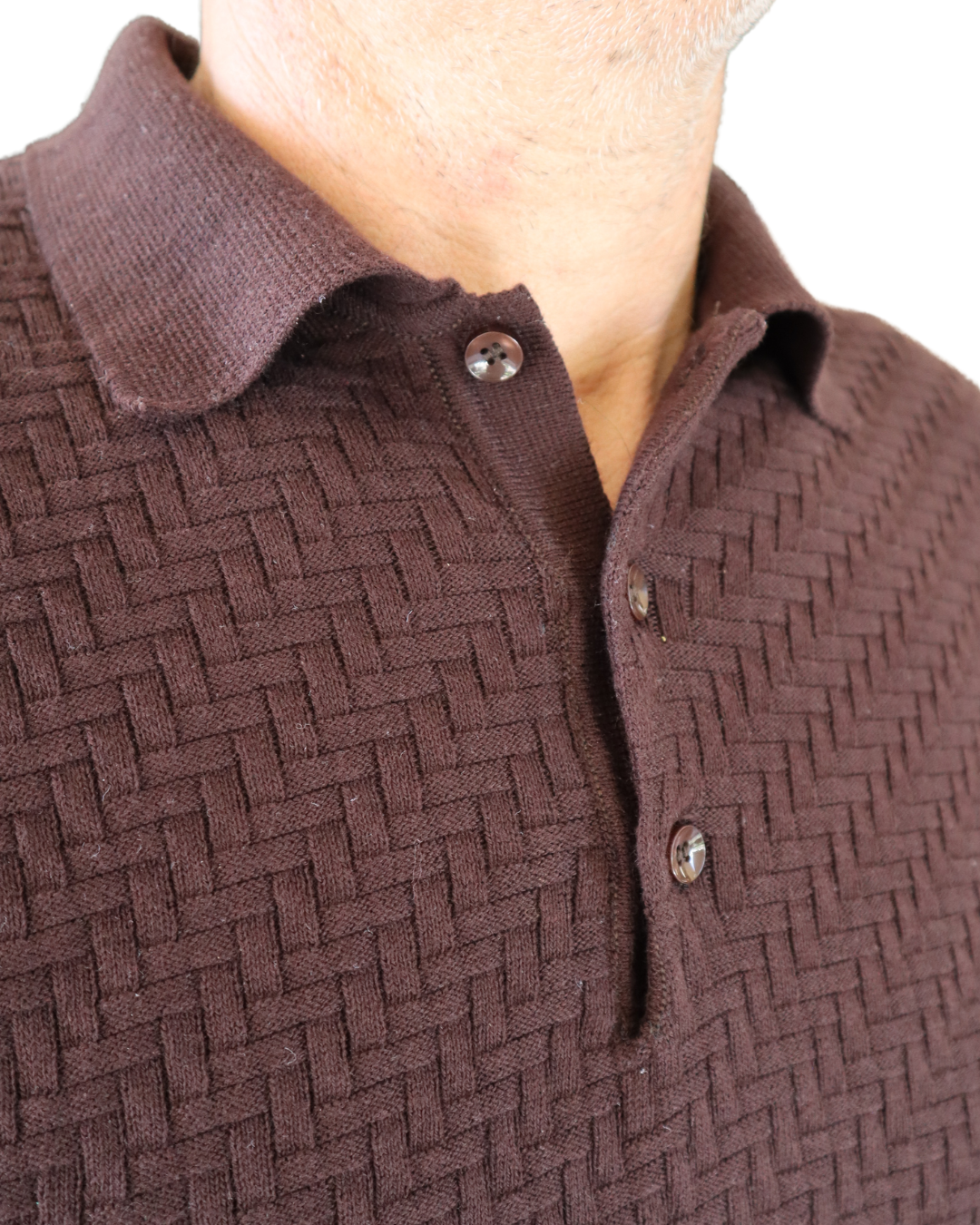 Πόλο Πλεκτό με κοντό μανίκι 100% Cotton -Καφέ