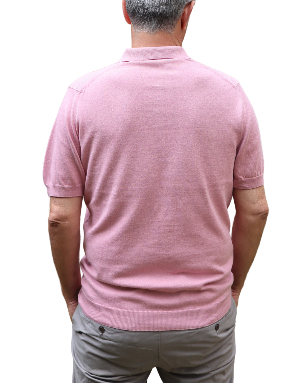 Πόλο Πλεκτό με κοντό μανίκι 100% Cotton -Ροζ