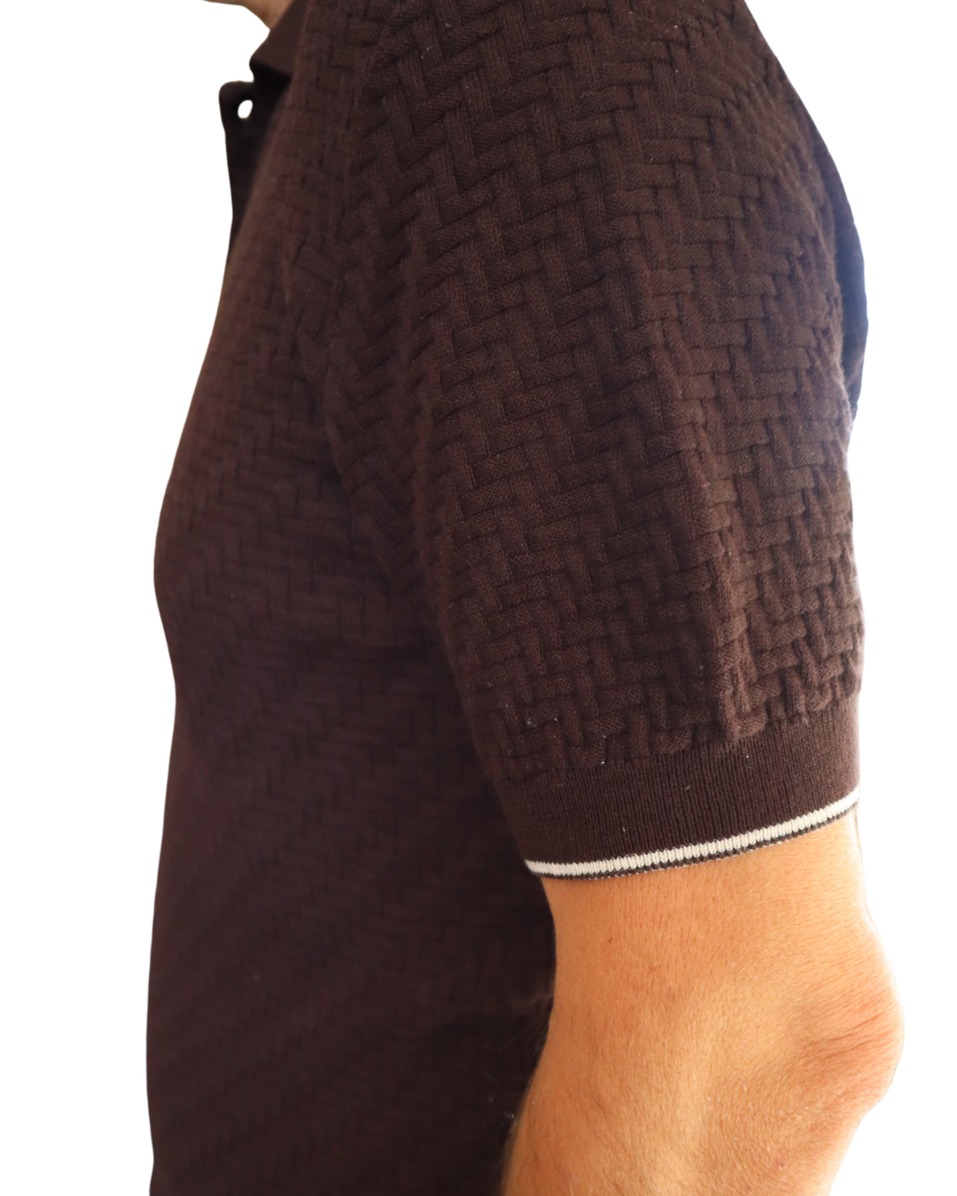 Πόλο Πλεκτό με κοντό μανίκι 100% Cotton -Καφέ