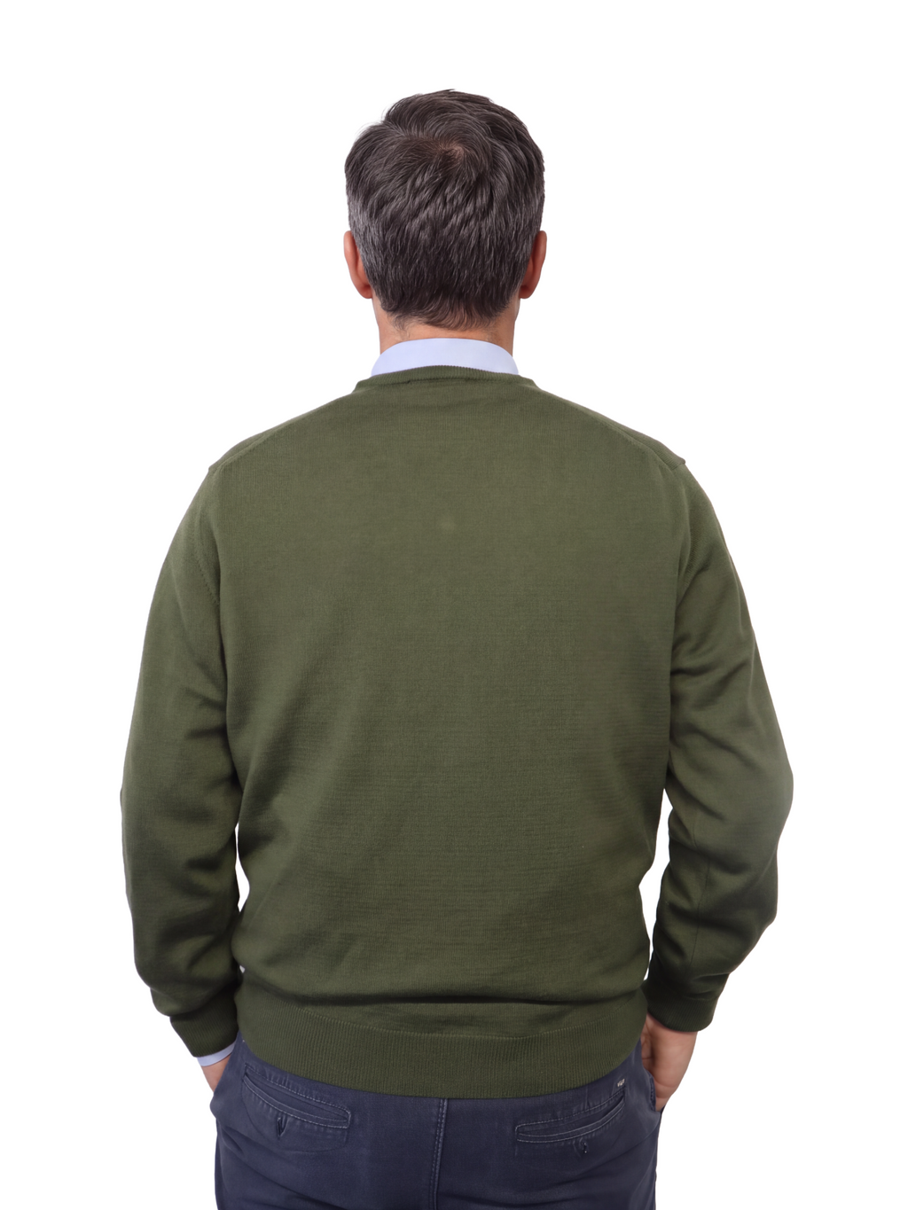 Πλεκτό Πουλόβερ με Λαιμόκοψη V 100% Merino Extrafine
