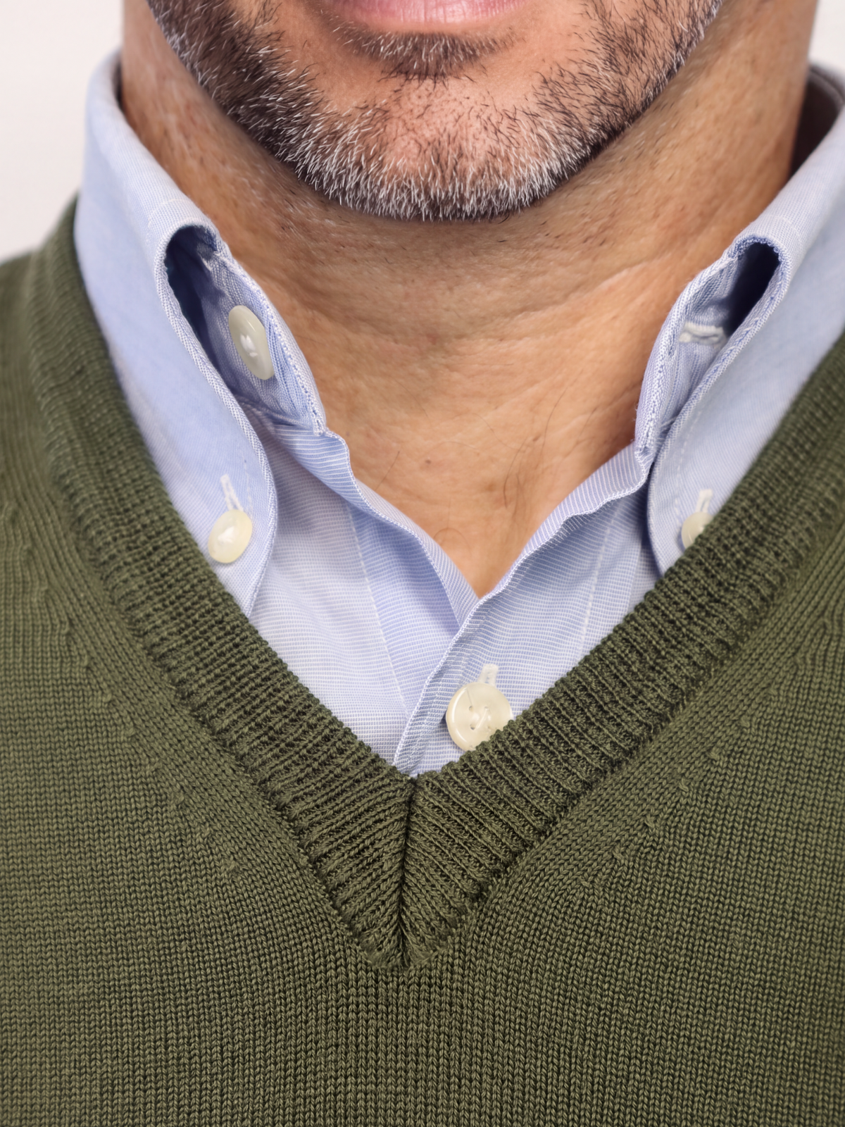 Πλεκτό Πουλόβερ με Λαιμόκοψη V 100% Merino Extrafine