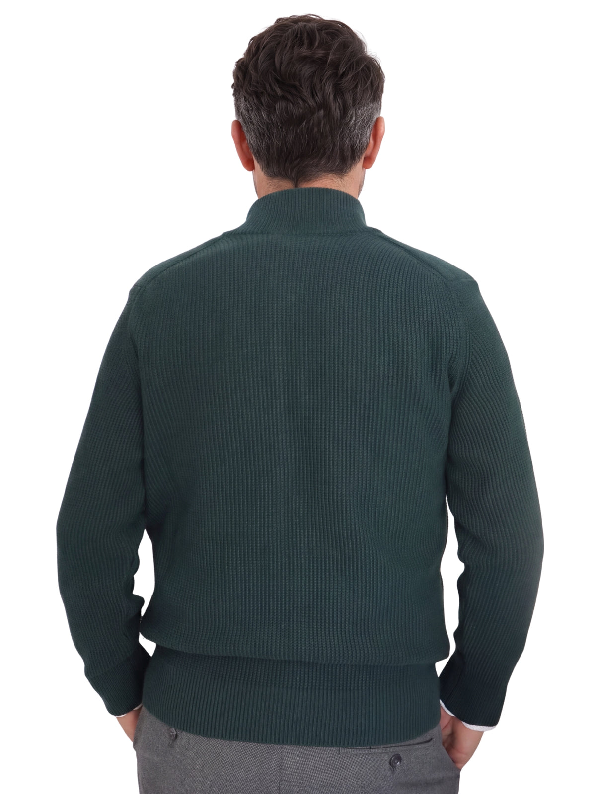 Renzo Uomo Men's Knitted Cardigan Blue