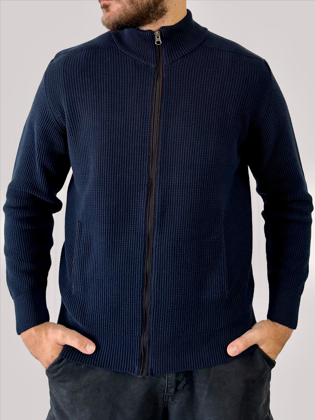 Gilet homme en maille Renzo Uomo bleu