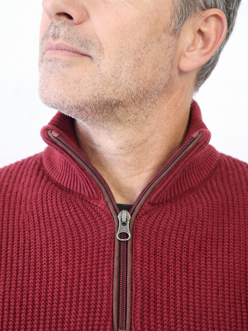 Πλεκτό Πουλόβερ  Half-Zip  Renzo Uomo με Πλέξη Τύπου Καλαμπόκι
