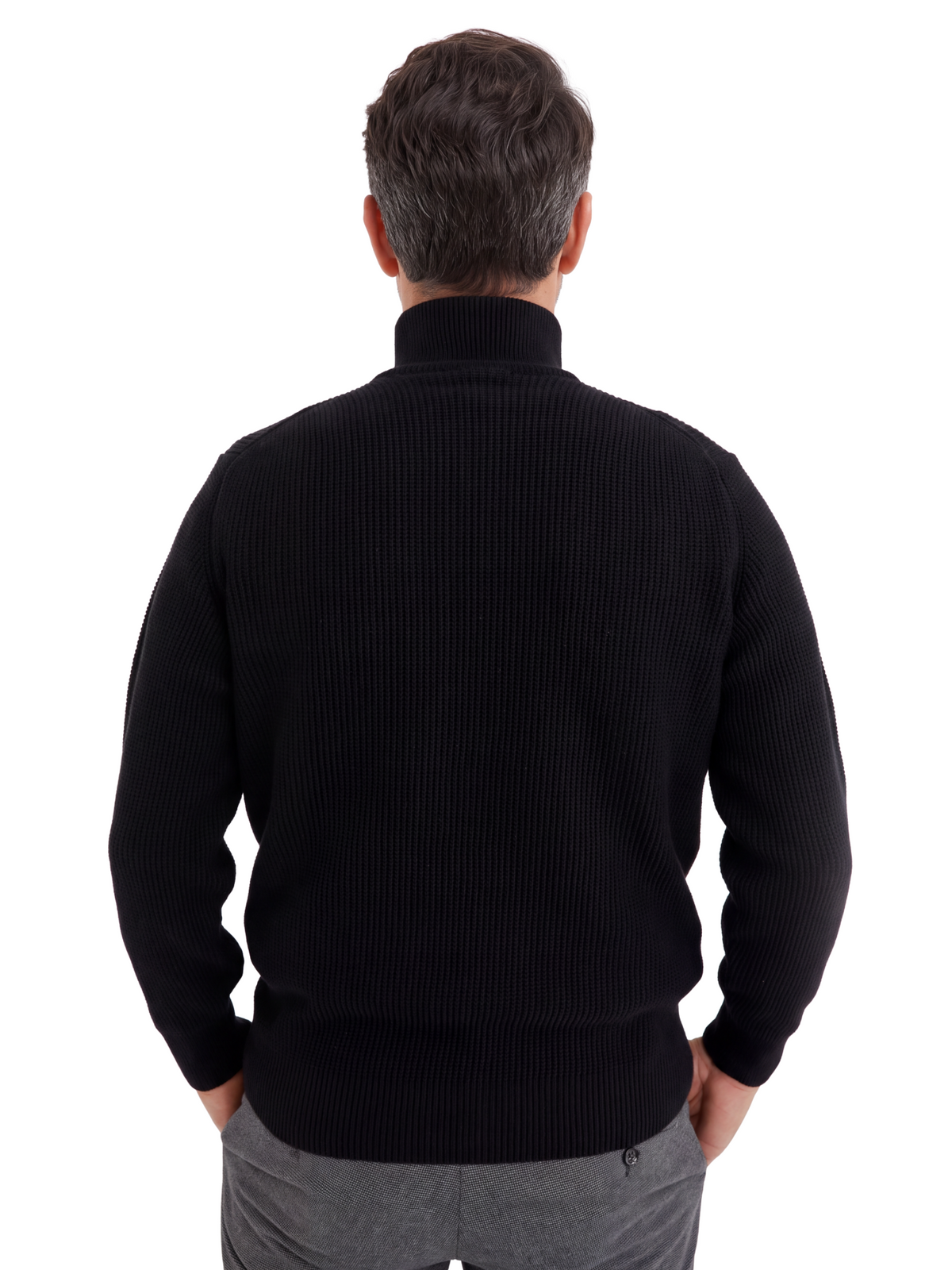 Πλεκτό Πουλόβερ  Half-Zip  Renzo Uomo με Πλέξη Τύπου Καλαμπόκι