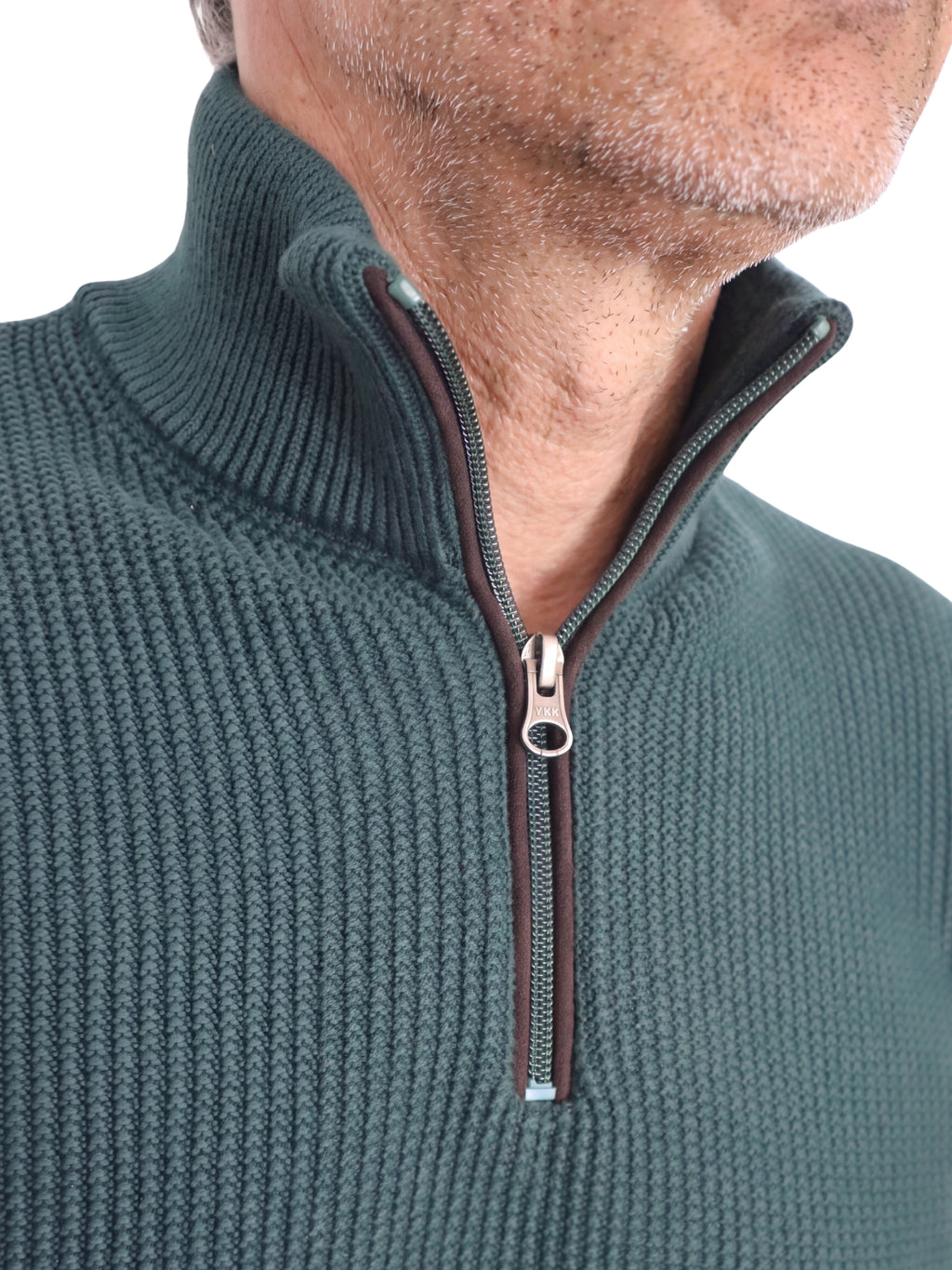 Πλεκτό Πουλόβερ  Half-Zip  Renzo Uomo με Πλέξη Τύπου Καλαμπόκι