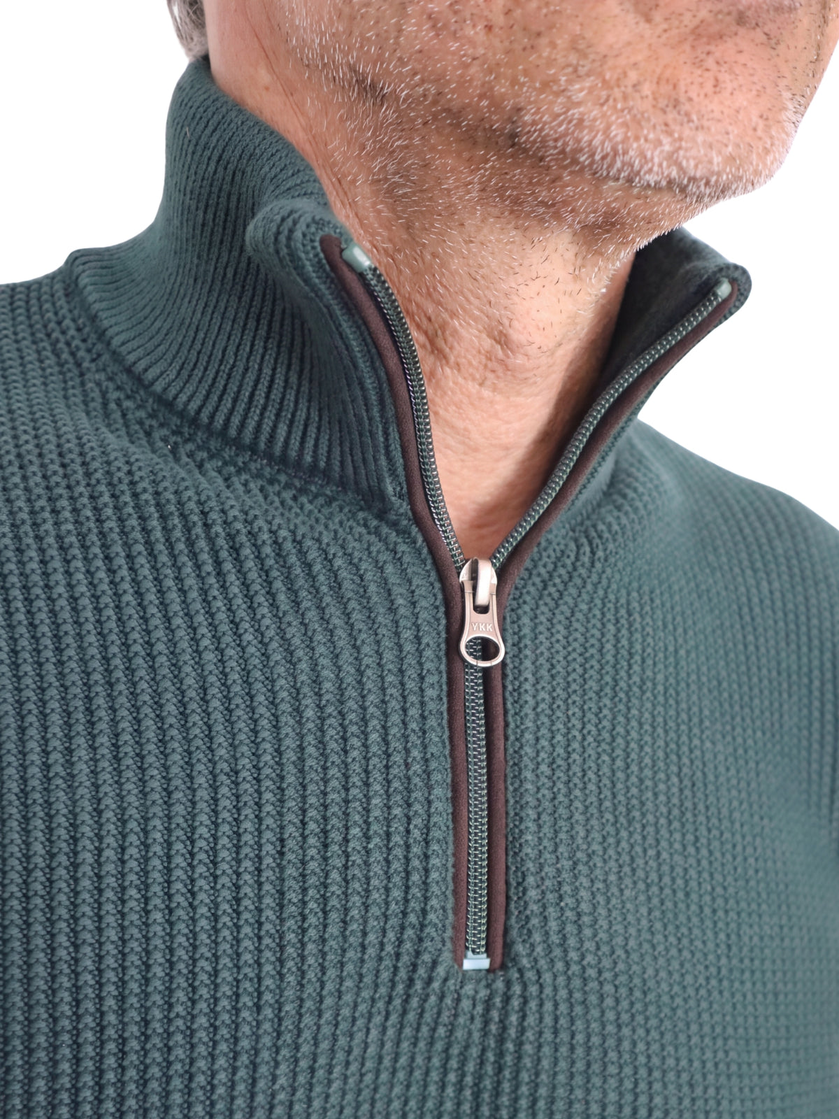 Πλεκτό Πουλόβερ  Half-Zip  Renzo Uomo με Πλέξη Τύπου Καλαμπόκι