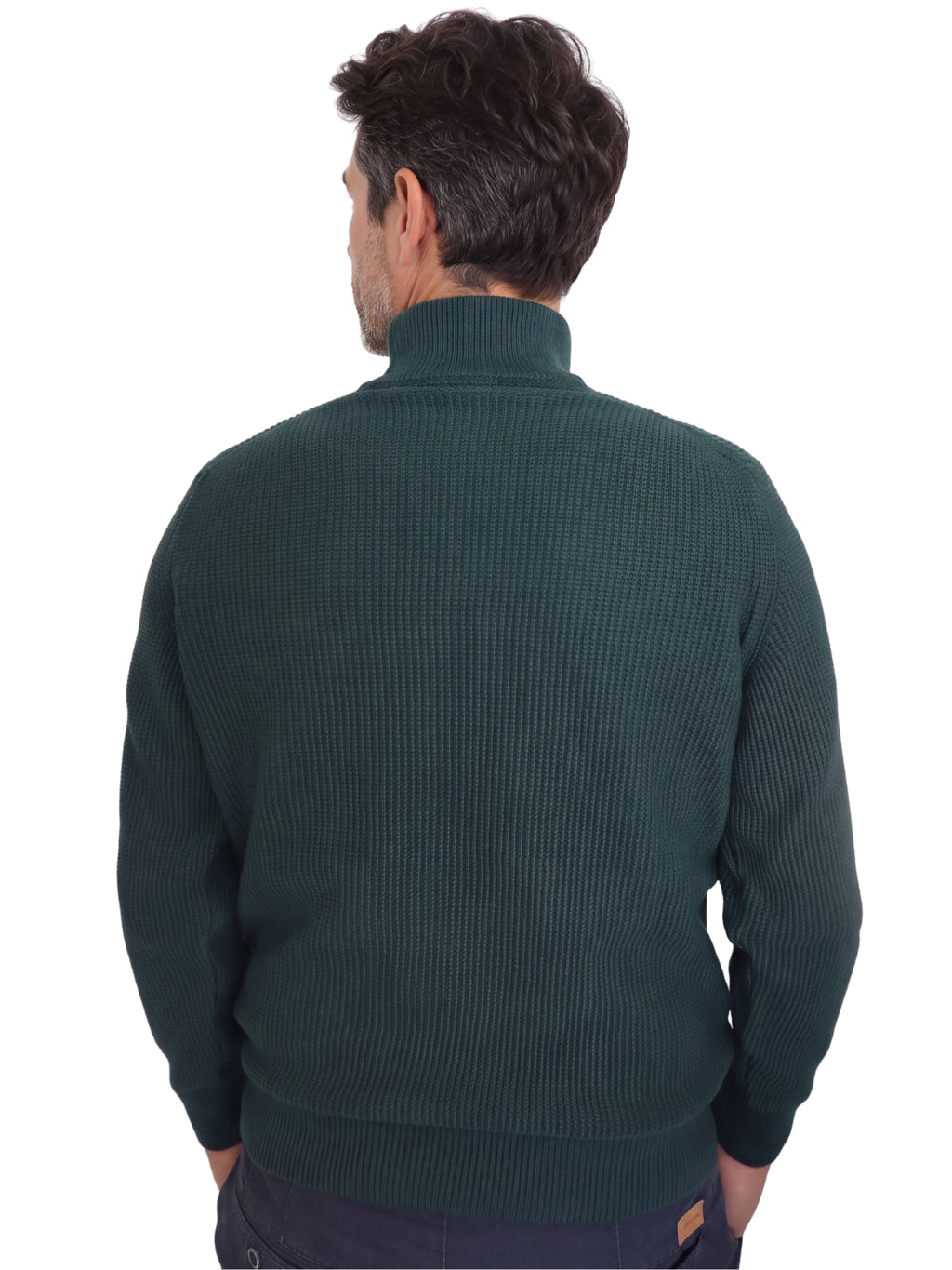 Πλεκτό Πουλόβερ  Half-Zip  Renzo Uomo με Πλέξη Τύπου Καλαμπόκι