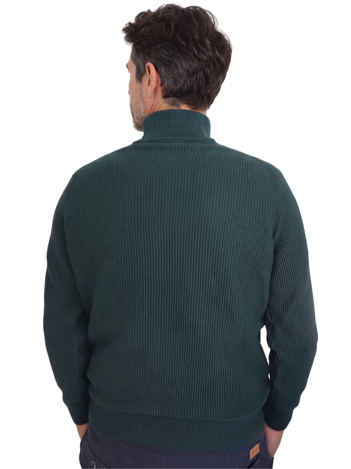 Πλεκτό Πουλόβερ  Half-Zip  Renzo Uomo με Πλέξη Τύπου Καλαμπόκι