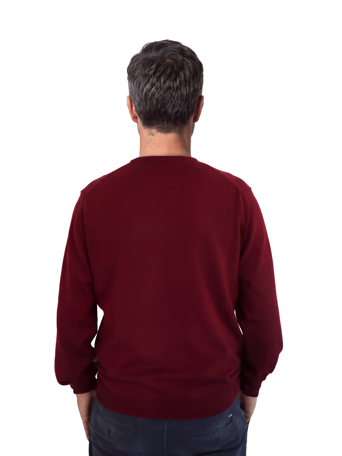 Πλεκτό Πουλόβερ Λαιμόκοψη 100% Merino Extrafine