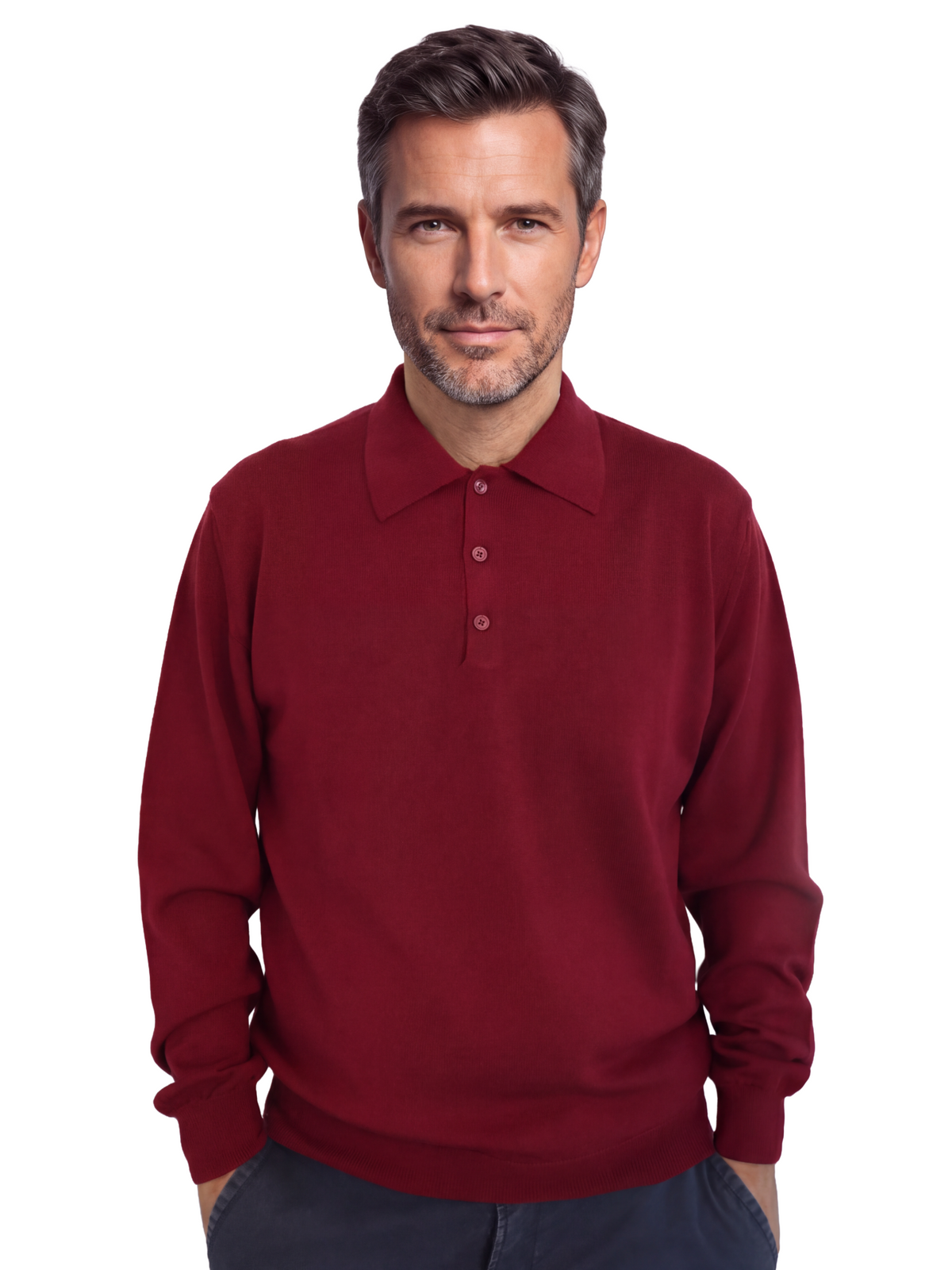 Πλεκτό Πουλόβερ Πόλο 100% Merino Extrafine