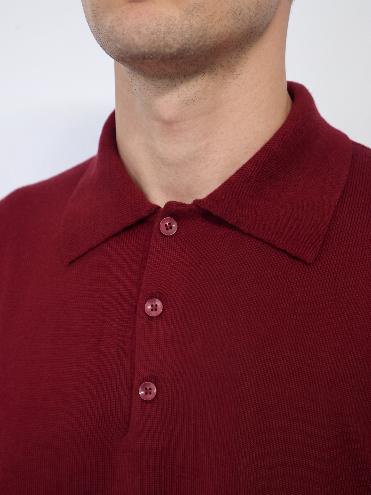 Πλεκτό Πουλόβερ Πόλο 100% Merino Extrafine