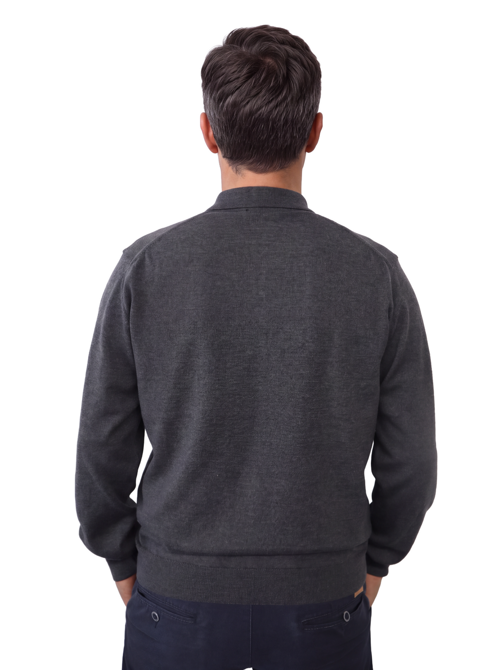 Πλεκτό Πουλόβερ Πόλο 100% Merino Extrafine