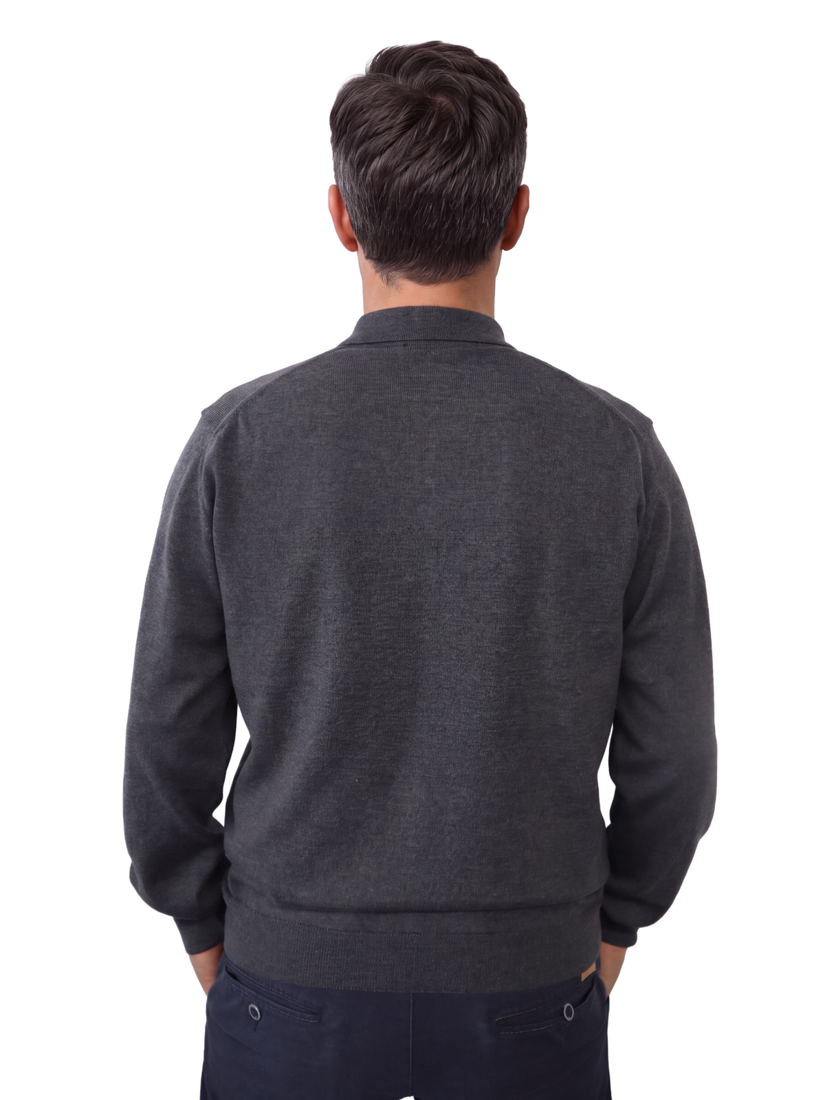 Πλεκτό Πουλόβερ Πόλο 100% Merino Extrafine