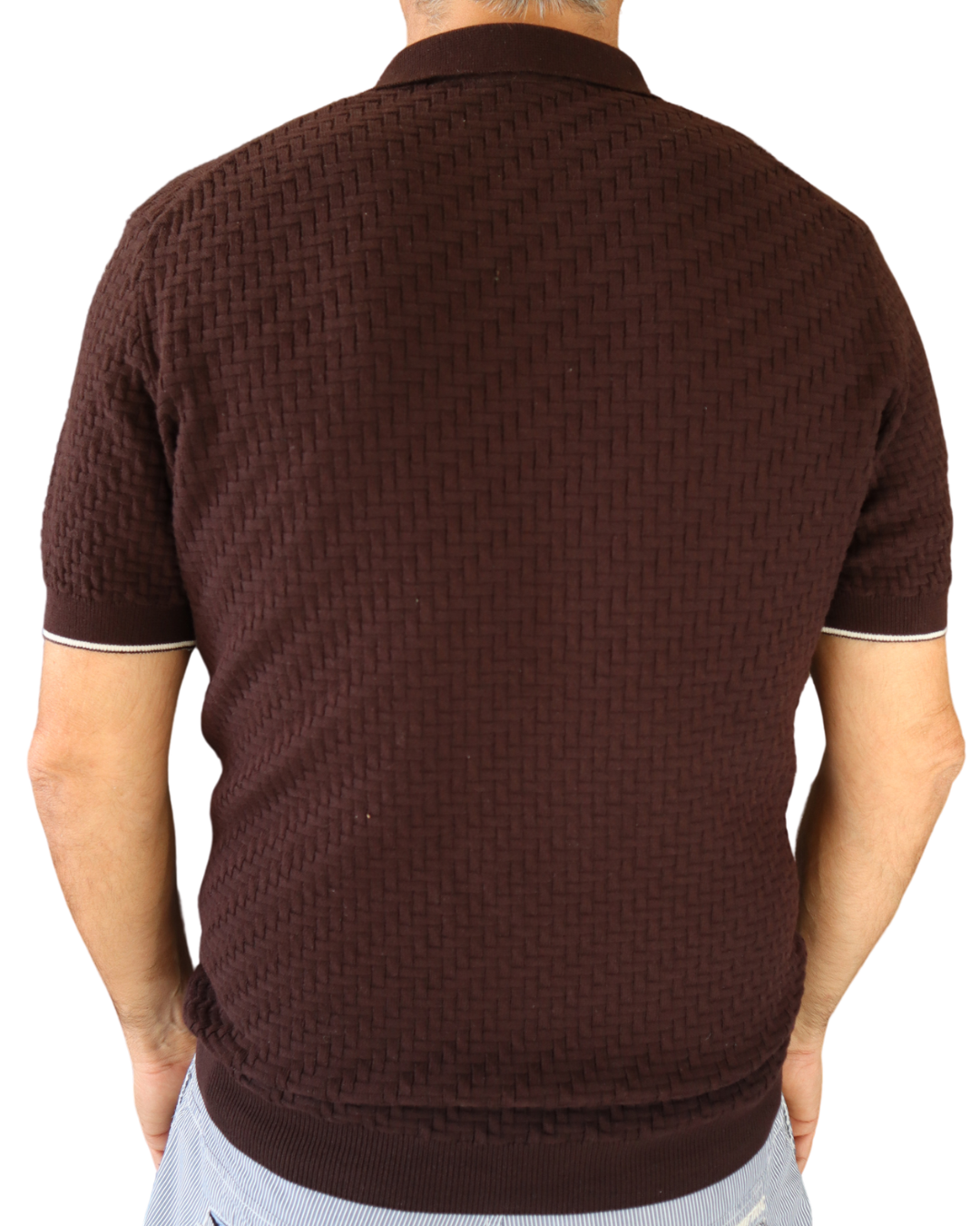 Πόλο Πλεκτό με κοντό μανίκι 100% Cotton -Καφέ