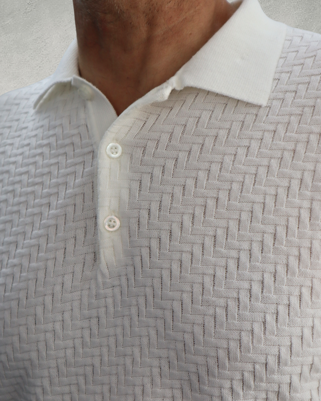 Πόλο Πλεκτό με κοντό μανίκι 100% Cotton- Λευκό