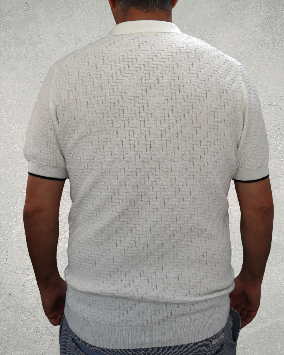 Πόλο Πλεκτό με κοντό μανίκι 100% Cotton- Λευκό