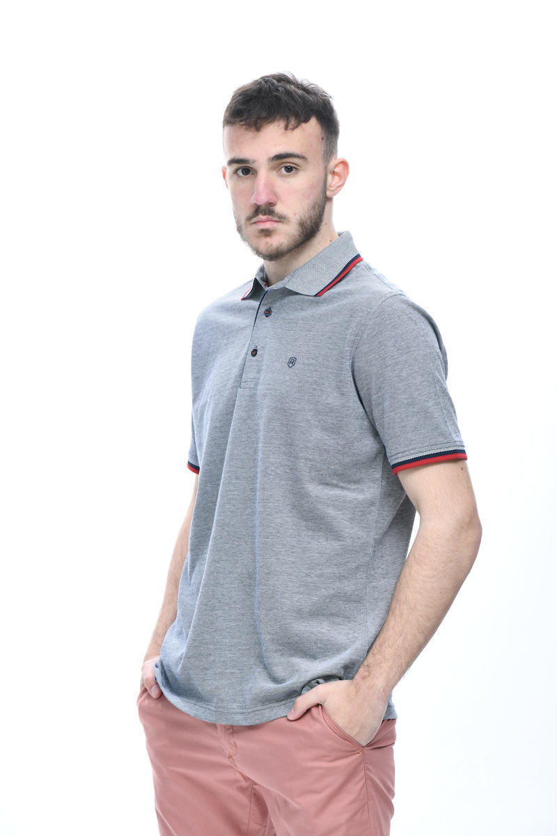 Polo T-Shirt πικέ γκρι