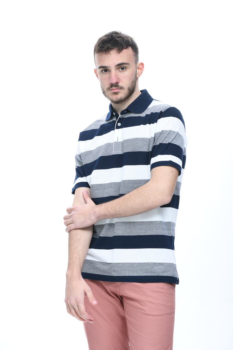 Polo T-shirt με ρίγες